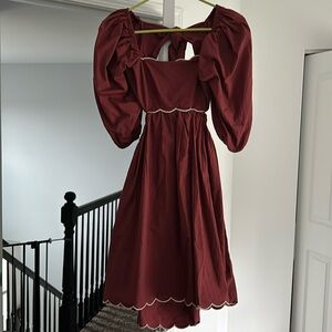 Anthropologie Forever That Girl Scalloped Mini Dress